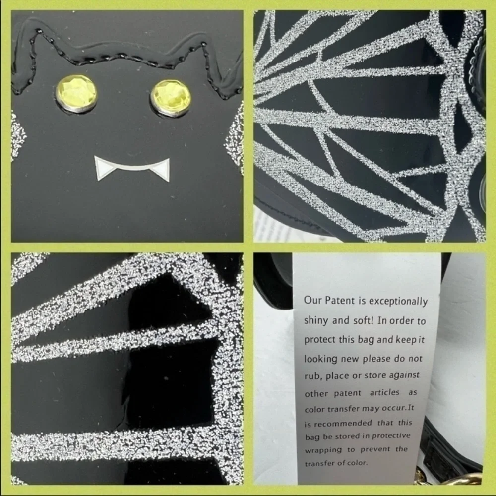 Betsey Johnson Bat Halloween Glitter GLAM Bag Purse NWT